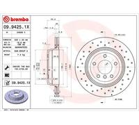 2x Disque de frein perforé/ventilé de l'intérieur 09.9425.1X BREMBO pour BMW 5 6