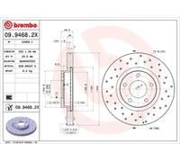 2x Disque de frein perforé/ventilé de l'intérieur 09.9468.2X BREMBO pour MAZDA 5