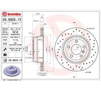 2x Disque de frein perforé/ventilé de l'intérieur 09.9925.1X BREMBO pour BMW X6