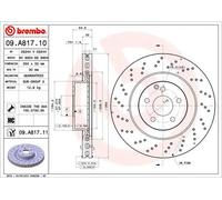 Disque de frein BREMBO 09A81711 avant, ventilé, à haute teneur en carbone, 1 pièce