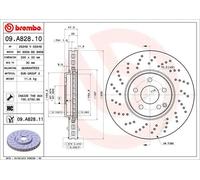 Brembo 09.A828.11 - Disque du Frein Avant avec revêtement anti-corrosion UV - 1 Disque