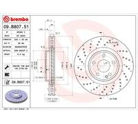 Disque de frein BREMBO 09B80751 avant, ventilé, à haute teneur en carbone, 1 pièce