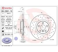 Disque de frein BREMBO 09.C351.1X