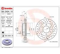 Brembo Disque de frein 09.C424.1X perforé et ventilé intérieur 2x pour FORD