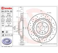 Brembo Disque frein avant 09.D174.33 2x Ø370mm Perforé Ventilé à deux pièces H60mm 34mm Pot alu