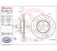 2x Disque de frein perforé/ventilé de l'intérieur 09.D245.1X BREMBO pour SUBARU