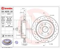 2x Disque de frein perforé/ventilé de l'intérieur 09.N235.2X BREMBO pour JEEP