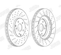 2x Disque de frein perforé/ventilé de l'intérieur 562354JC-1 JURID