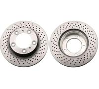 2x Disque de frein perforé/ventilé de l'intérieur DF6483S TRW pour PORSCHE