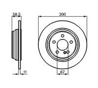 Jeu de disques de frein Bosch BD401 - Disques ventilés 300 mm haute teneur carbone - Essieu arrière - Excellent refroidissement et réduction du bruit, protection anticorrosion avancée - 2 disques