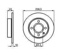 2x Disque de frein plein 0 986 478 501 BOSCH pour FORD FIESTA III ESCORT V