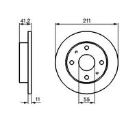2x Disque de frein plein 0 986 479 119 BOSCH pour DAIHATSU CUORE VI TREVIS