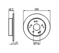 2x Disque de frein plein 0 986 479 225 BOSCH pour HONDA CIVIC VII Hatchback