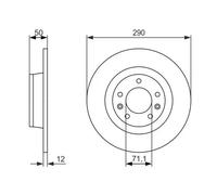 Bosch Disques de frein BD1216 ventilés 289,5 mm carbone essieu arrière anticorrosion – 2 disques