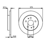 Bosch–Jeu de disques de frein BD1263–Ventilés 273,2mm, haute teneur en carbone–Avant, 2 disques