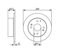 Disque de frein BOSCH 0 986 479 504 à l'arrière, plein, 1 pièce