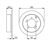 2x Disque de frein plein 0 986 479 512 BOSCH pour MITSUBISHI PAJERO PININ I
