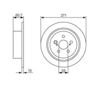 Disque de frein BOSCH 0 986 479 613 arrière, plein, 1 pièce