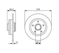 Bosch Disque de frein plein 0 986 479 682 pour Renault Grand Scénic III - Lot de 2