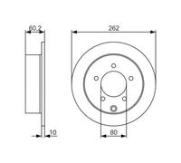 Disque de frein BOSCH 0 986 479 A41 arrière, plein, 1 pièce
