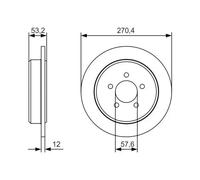 2x Disque de frein plein 0 986 479 A80 BOSCH pour DODGE CHRYSLER