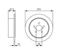 2x Disque de frein plein 0 986 479 A82 BOSCH pour SUBARU OUTBACK LEGACY IV