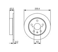 Disque de frein BOSCH 0 986 479 C44 arrière, plein, à haute teneur en carbone, 1 pièce