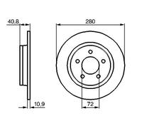 Disque de frein BOSCH 0 986 479 C79 arrière, plein, 1 pièce