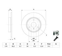 Bosch Disque de frein 0 986 479 E74 plein pour Smart Fortwo Coupé City-Coupe – Lot de 2