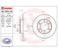 2x Disque de frein plein 08.4504.20 BREMBO pour TOYOTA LAND CRUISER