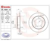 2x Disque de frein plein 08.4994.10 BREMBO pour SUZUKI SJ410 SJ413 SJ410 Cabrio