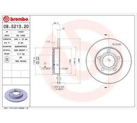2x Disque de frein plein 08.5213.20 BREMBO pour AUDI COUPE B3 80 B4 Avant