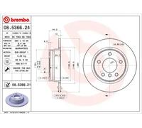 2x Disque de frein plein 08.5366.21 BREMBO pour BMW 3 3 Coupé 3 Touring