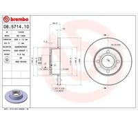 2x Disque de frein plein 08.5714.10 BREMBO pour AUDI 80 B4 A trois volumes