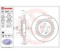 Disque de frein BREMBO 08.7607.11, arrière, à haute teneur en carbone , plein, 1 pièce