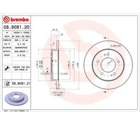 Brembo 08.9081.21 Disque de frein