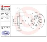 2x Disque de frein plein 08.9460.41 BREMBO pour ALFA ROMEO GIULIETTA