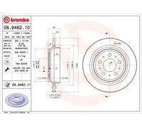 2x Disque de frein plein 08.9462.11 BREMBO pour VOLVO S70 XC70 I Cross Country