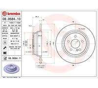 2x Disque de frein plein 08.9584.11 BREMBO pour MERCEDES-BENZ CLASSE E T-Model