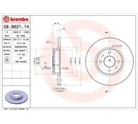 2x Disque de frein plein 08.9621.14 BREMBO pour FIAT LANCIA ALFA ROMEO