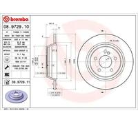 2x Disque de frein plein 08.9729.11 BREMBO pour MERCEDES-BENZ CLASSE S