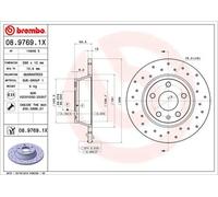 Disque de frein BREMBO XTRA LINE BREMBO 08.9769.1X, 1 pièce