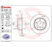 2x Disque de frein plein 08.9787.11 BREMBO pour BMW 1