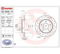 2x Disque de frein plein 08.A029.1X BREMBO pour MAZDA 3 A trois volumes 3