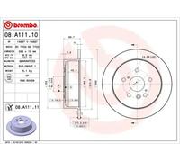 2x Disque de frein plein 08.A111.11 BREMBO pour LEXUS RX
