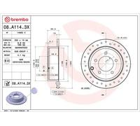 BREMBO 08.A114.3X Disque de frein