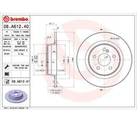 Brembo Disque de frein 08A61241 arrière, plein, à haute teneur en carbone, 1 pièce