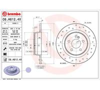 2x Disque de frein BREMBO 08.A612.4X convient pour MERCEDES-BENZ