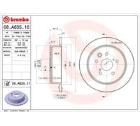 Disque de frein BREMBO 08A63511 arrière, plein, 1 pièce