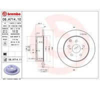 Brembo 08.A714.11 - Disque de Frein Arrière avec revêtement anti-corrosion UV - Jeu de 2 disques